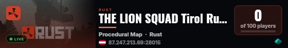 THE LION SQUAD Tirol Rust Server [PvP][DE/AT] live status badge