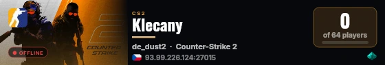 Klecany live status badge