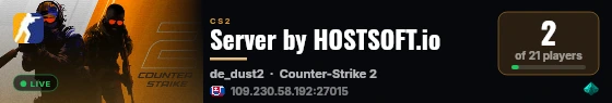 Server by HOSTSOFT.io live status badge