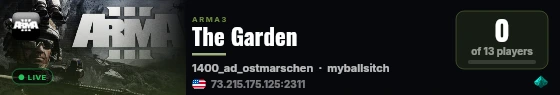The Garden live status badge
