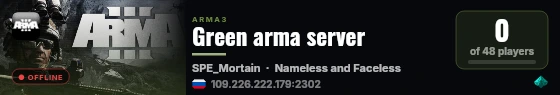 Green arma server live status badge