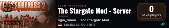 The Stargate Mod - Server live status badge