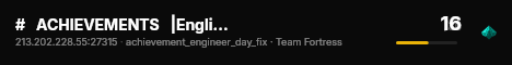 #   ACHIEVEMENTS   |English  server|   |HappyFraggers| live status badge