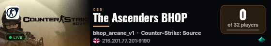The Ascenders BHOP live status badge