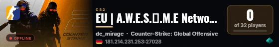 EU | A.W.E.S.〄.M.E Network - HvH Mirage [AWP disabled] live status badge