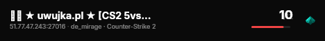 ██ ★ uwujka.pl ★ [CS2 5vs5 #10] ⚫ MIRAGE live status badge