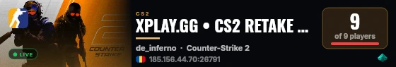 XPLAY.GG • CS2 RETAKE #145 • [RO] live status badge