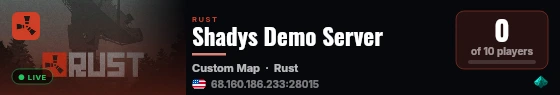 Shadys Demo Server live status badge