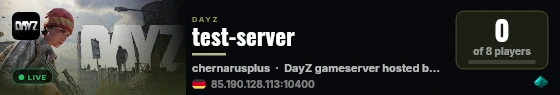 test-server live status badge