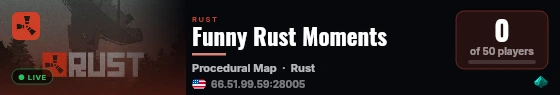 Funny Rust Moments live status badge