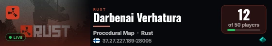 Darbenai Verhatura live status badge
