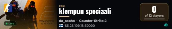 klempun speciaali live status badge