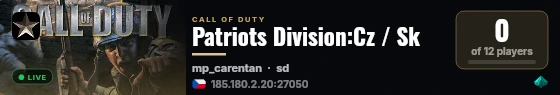 Patriots Division:Cz / Sk live status badge