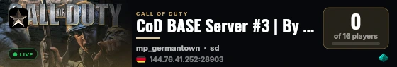 CoD BASE Server #3 | By Intuitive-Gaming.com live status badge