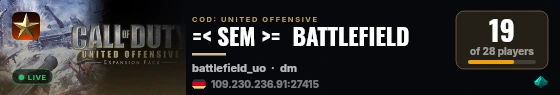 =< SEM >=  BATTLEFIELD live status badge