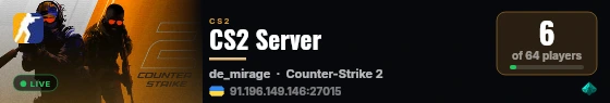 CS2 Server live status badge