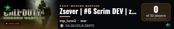Zsever | #6 Scrim DEV | zsever-gaming.com live status badge