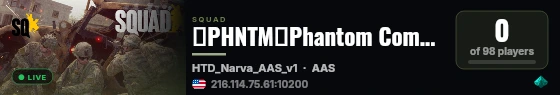 『PHNTM』Phantom Company - Custom Events Server live status badge
