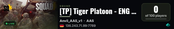 [TP] Tiger Platoon - ENG - Training Server live status badge