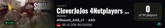 CleverJoJos 4Netplayers Squad Server live status badge
