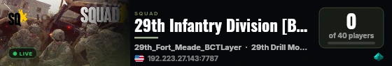 29th Infantry Division [BCT Server] live status badge