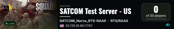 SATCOM Test Server - US live status badge