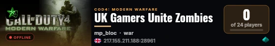 UK Gamers Unite Zombies live status badge