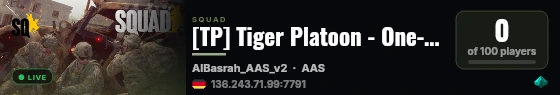 [TP] Tiger Platoon - One-Life Event live status badge