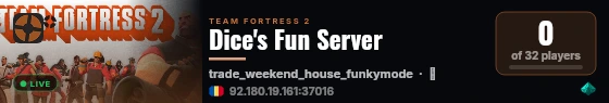 Dice's Fun Server live status badge