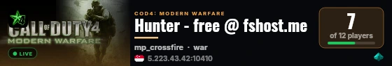 Hunter - free @ fshost.me live status badge