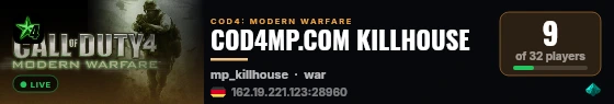 COD4MP.COM KILLHOUSE live status badge