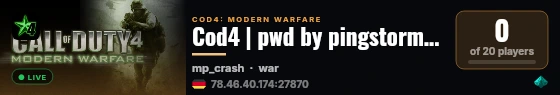 Cod4 | pwd by pingstorm.hu live status badge