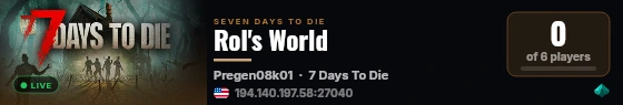 Rol's World live status badge