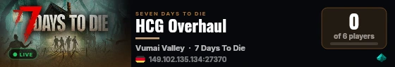 HCG Overhaul live status badge