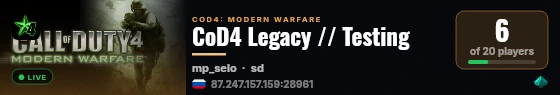 CoD4 Legacy // Testing live status badge
