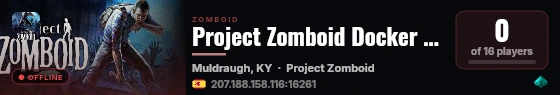 Project Zomboid Docker Server live status badge