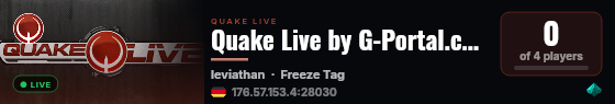 Quake Live by G-Portal.com live status badge