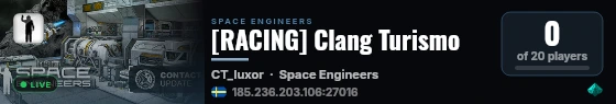 [RACING] Clang Turismo live status badge