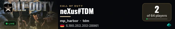 neXus#TDM live status badge