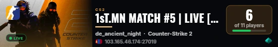 1sT.MN MATCH #5 | LIVE [0-0] live status badge