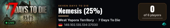 Nemesis (25%) live status badge