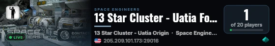 13 Star Cluster - Uatia Founding Server live status badge