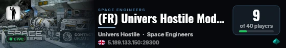 (FR) Univers Hostile Mods PVE-RP live status badge