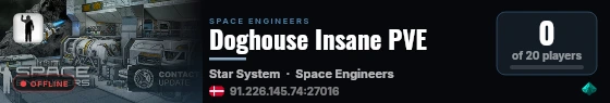 Doghouse Insane PVE live status badge