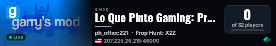 Lo Que Pinte Gaming: PropHunt [PAC3, OUTFITTER] live status badge