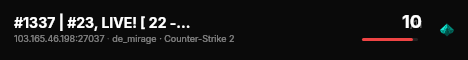 #1337 | #23, LIVE! [ 2 - 2 ] live status badge