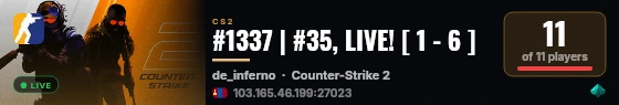 #1337 | #35, WAITING! live status badge