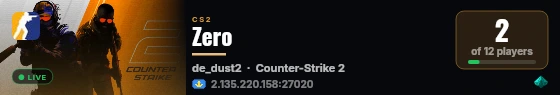 Zero live status badge