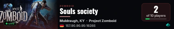 Souls society live status badge