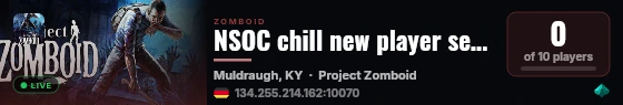 NSOC chill new player server live status badge